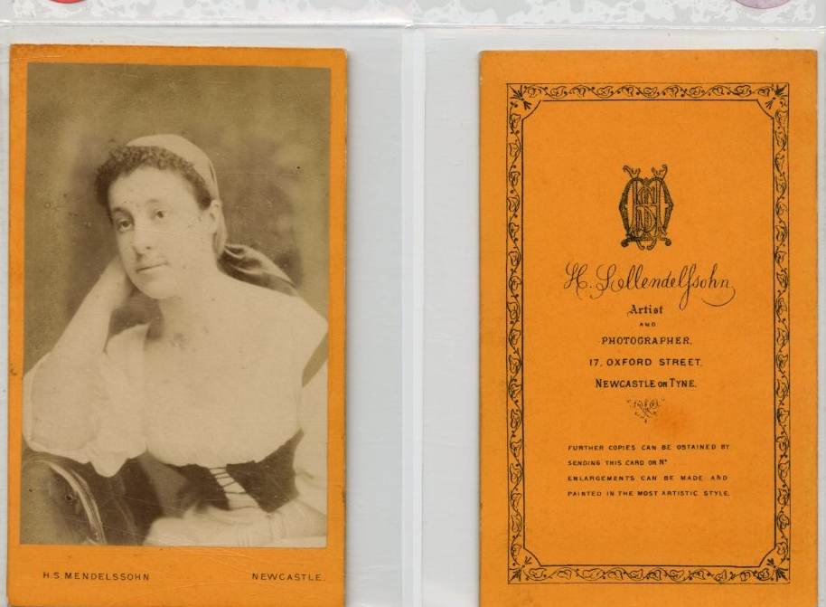 mendelssohn, une femme pose cdv vintage albumen carte de visit