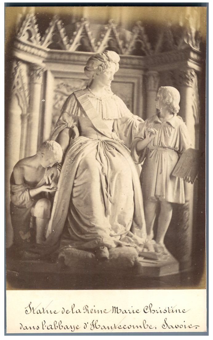 France, Abbaye Statue de la Reine Marie Christine vintage