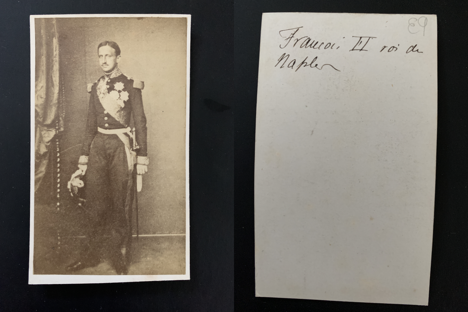 François II, roi de Naples et des Deux Siciles Vintage cdv albumen