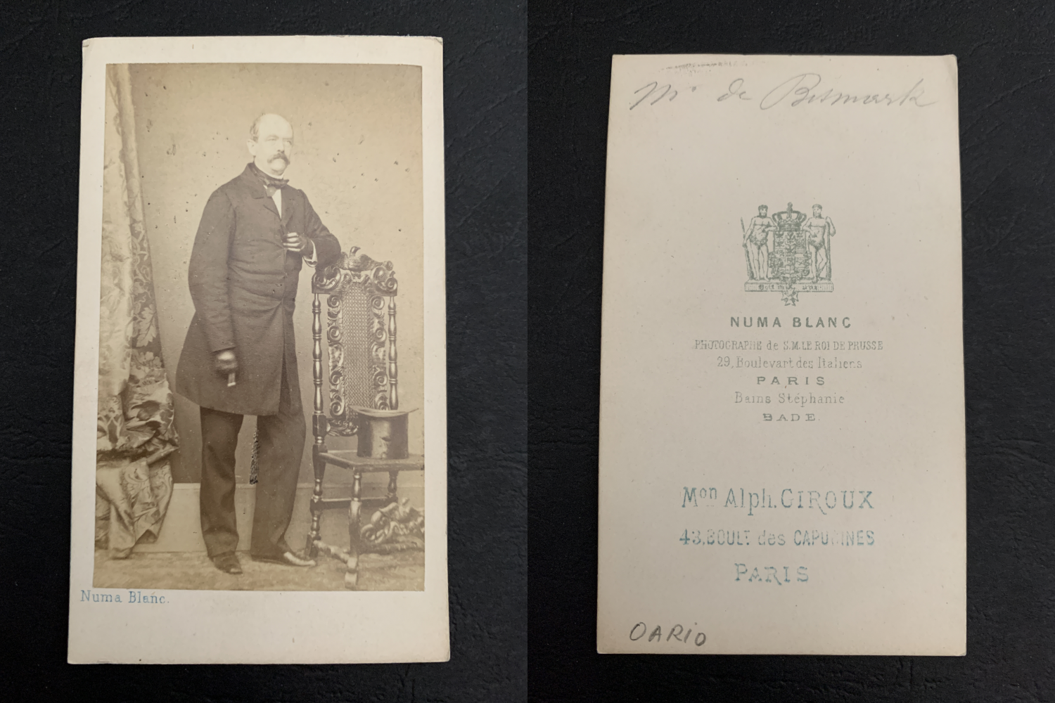 Numa, Paris, Monsieur de Bismarck Vintage carte de visite
