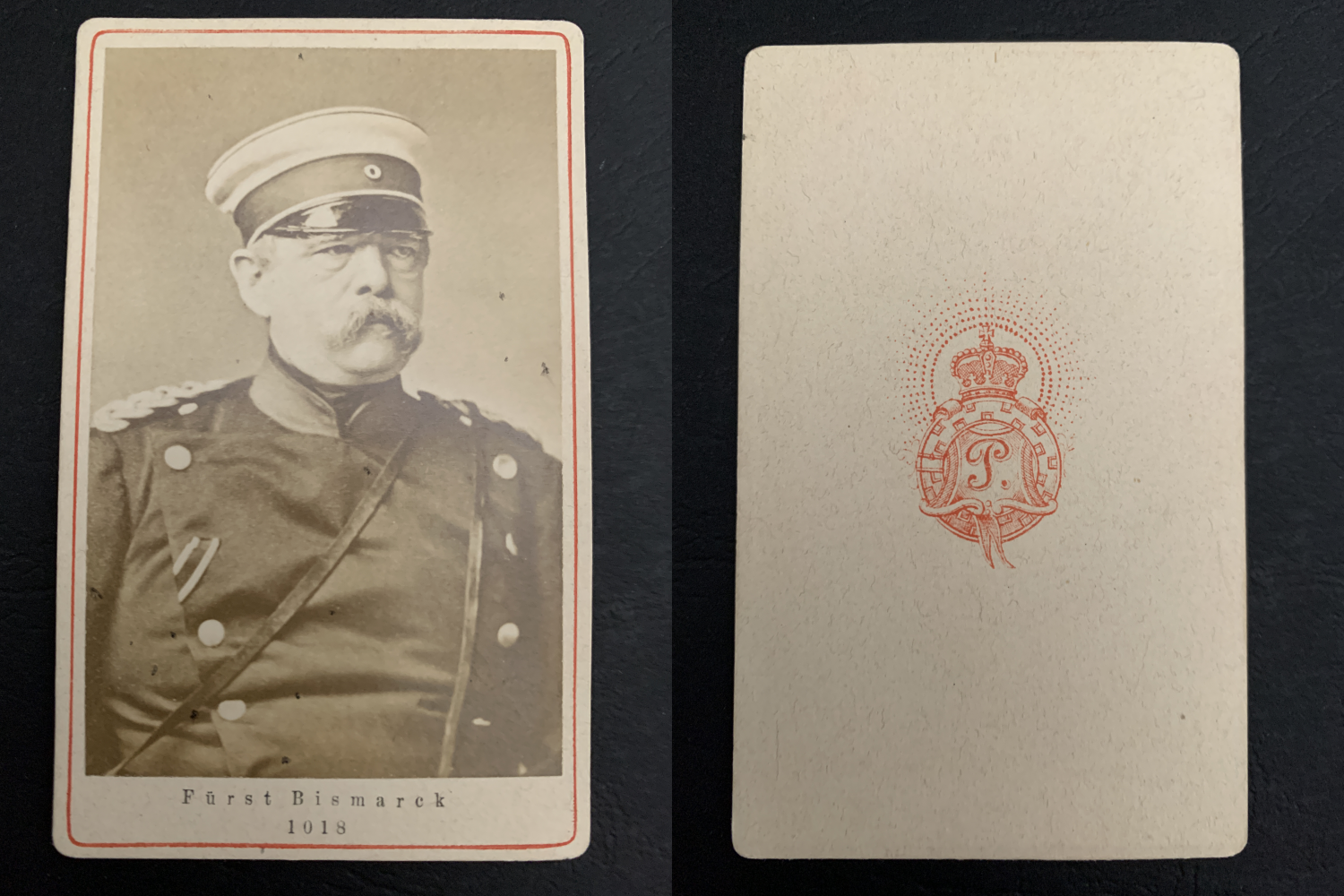 Fürst bismarck vintage carte de visite, cdv. bismarck is