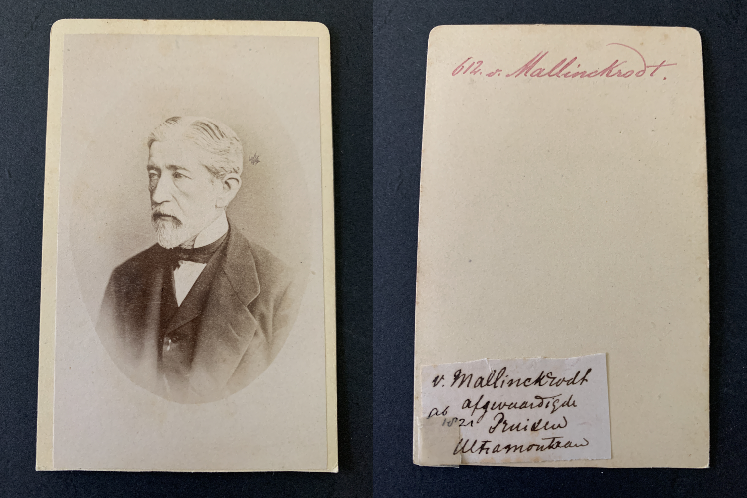 Hermann von mallinckrodt vintage albumen print cdv. Hermann von